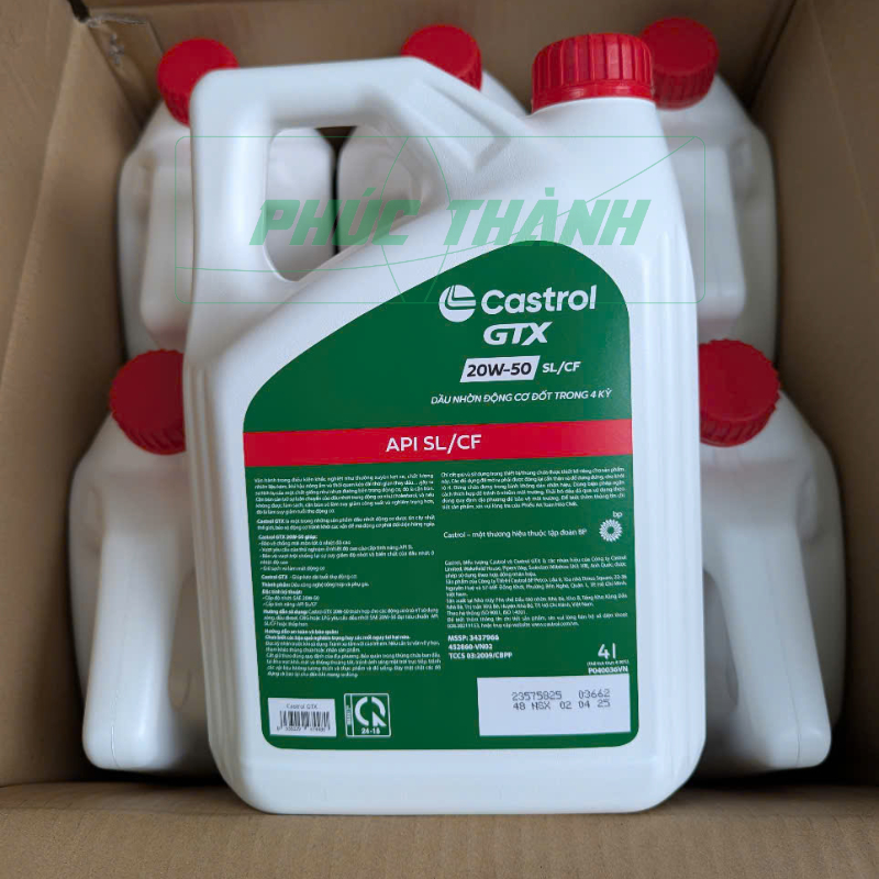 [HÀNG CHÍNH HÃNG] Dầu Nhớt Tổng Hợp Ô-Tô Castrol GTX 20W50 API SL/CF 4L  - Mẫu mới
