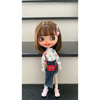 Set áo sơ mi váy jean size blythe,ob24