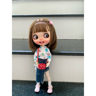 Set áo sơ mi váy jean size blythe,ob24