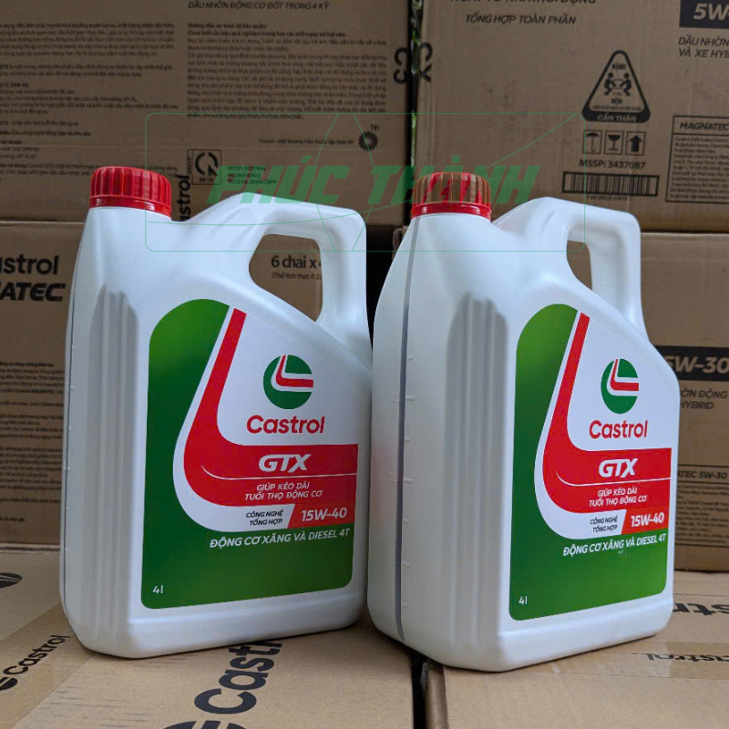 [HÀNG CHÍNH HÃNG] Dầu Nhớt Tổng Hợp ÔTô Castrol GTX 15W40 API SN/CF 4L  - Mẫu mới