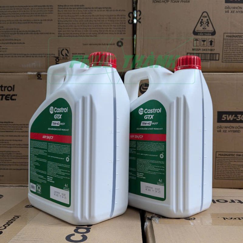 [HÀNG CHÍNH HÃNG] Dầu Nhớt Tổng Hợp ÔTô Castrol GTX 15W40 API SN/CF 4L  - Mẫu mới