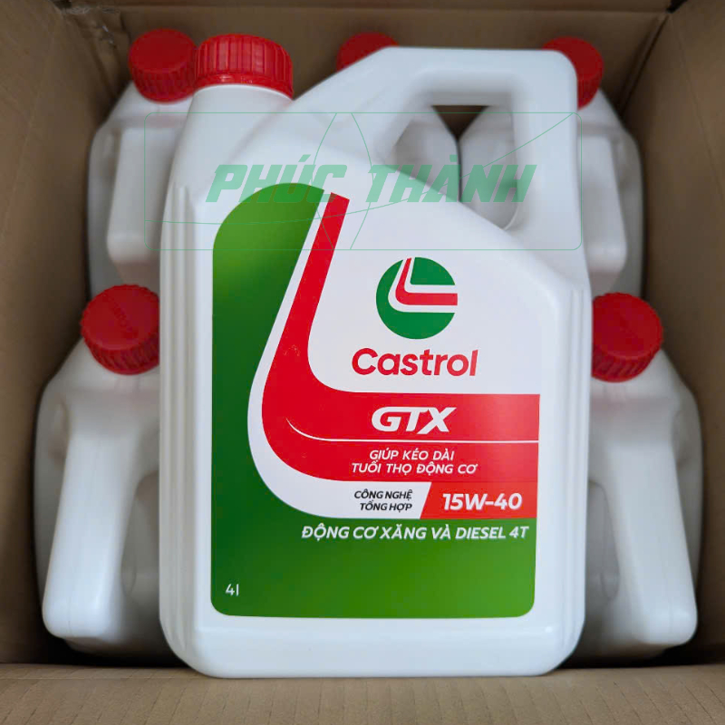 [HÀNG CHÍNH HÃNG] Dầu Nhớt Tổng Hợp ÔTô Castrol GTX 15W40 API SN/CF 4L  - Mẫu mới