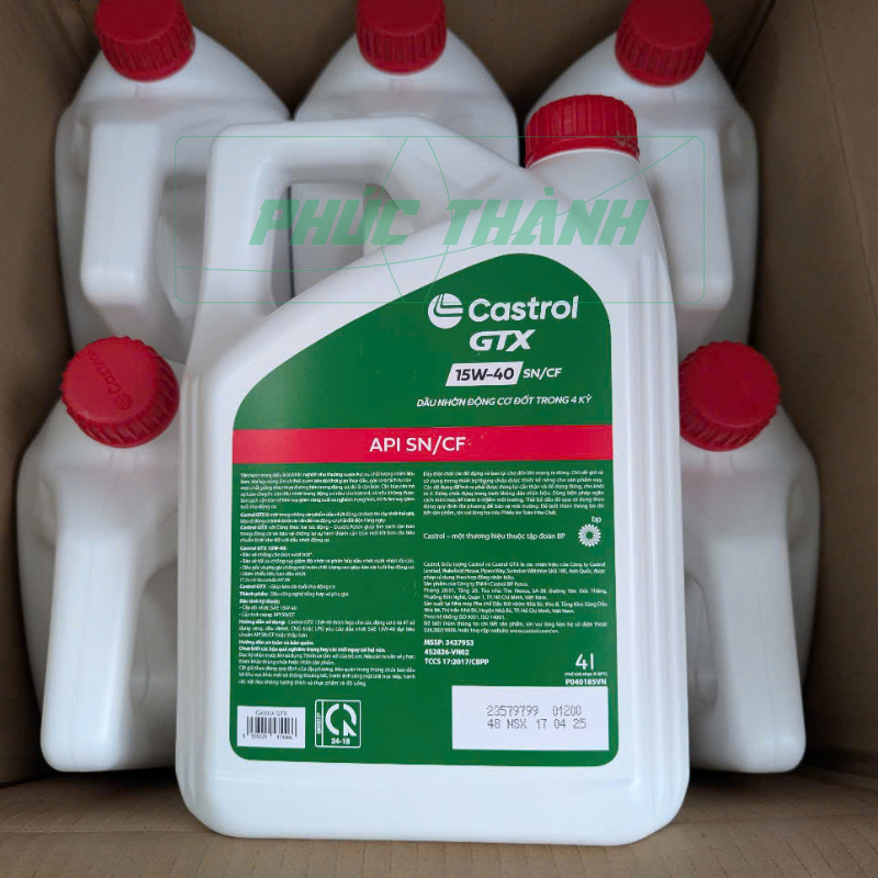 [HÀNG CHÍNH HÃNG] Dầu Nhớt Tổng Hợp ÔTô Castrol GTX 15W40 API SN/CF 4L  - Mẫu mới