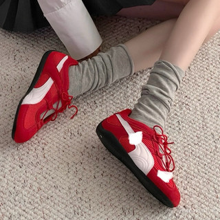 Giày búp bê lười slipon hè 2025 bigsize nữ Pu màu đỏ êm nhẹ , giày lười thời trang đế bệt big size nữ hottrend