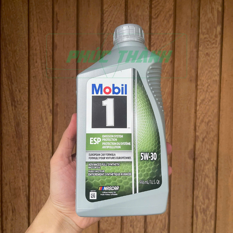 Thùng 6 Chai Dầu Nhớt Tổng Hợp Toàn Phần Ô-Tô MOBIL 1 ESP 5W30 946ml Nhập Khẩu USA - Chính Hãng