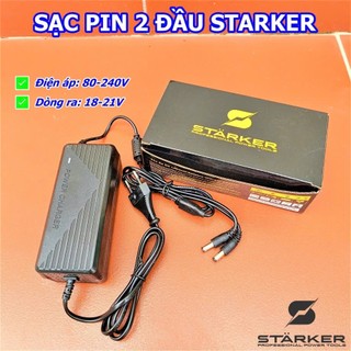 Sạc nhanh Adapter 3A Starker Đức, sạc 2 Pin cùng lúc cho các loại máy móc pin , có quạt tản nhiệt