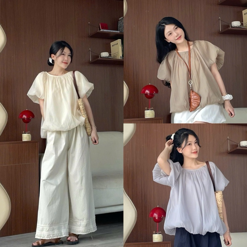 Áo voan phồng 2 lớp cổ tròn the.sweaterweather TSW