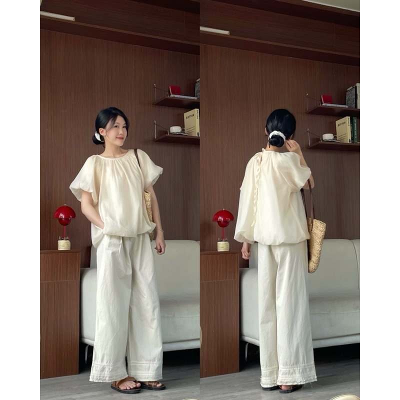 Áo voan phồng 2 lớp cổ tròn the.sweaterweather TSW