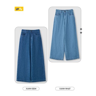 Quần jeans giấy bé gái YODY ống rộng có độ bền cao, thấm hút tốt GTJE25S009