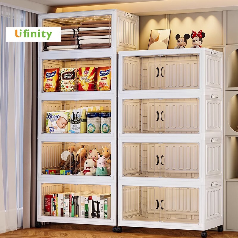 Lifinity Tủ Nhựa Đựng Gấp Gọn Tiện Lợi-Tủ Đa Năng Có Bánh Xe, Có Thể Đựng Quần Áo/Đồ Chơi/Đồ Ăn Nhẹ/Sách