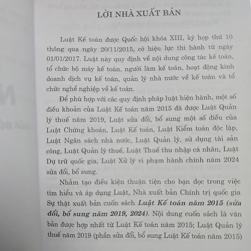 Sách LV2 - Luật kế toán (NXB Chính trị quốc gia Sự thật)
