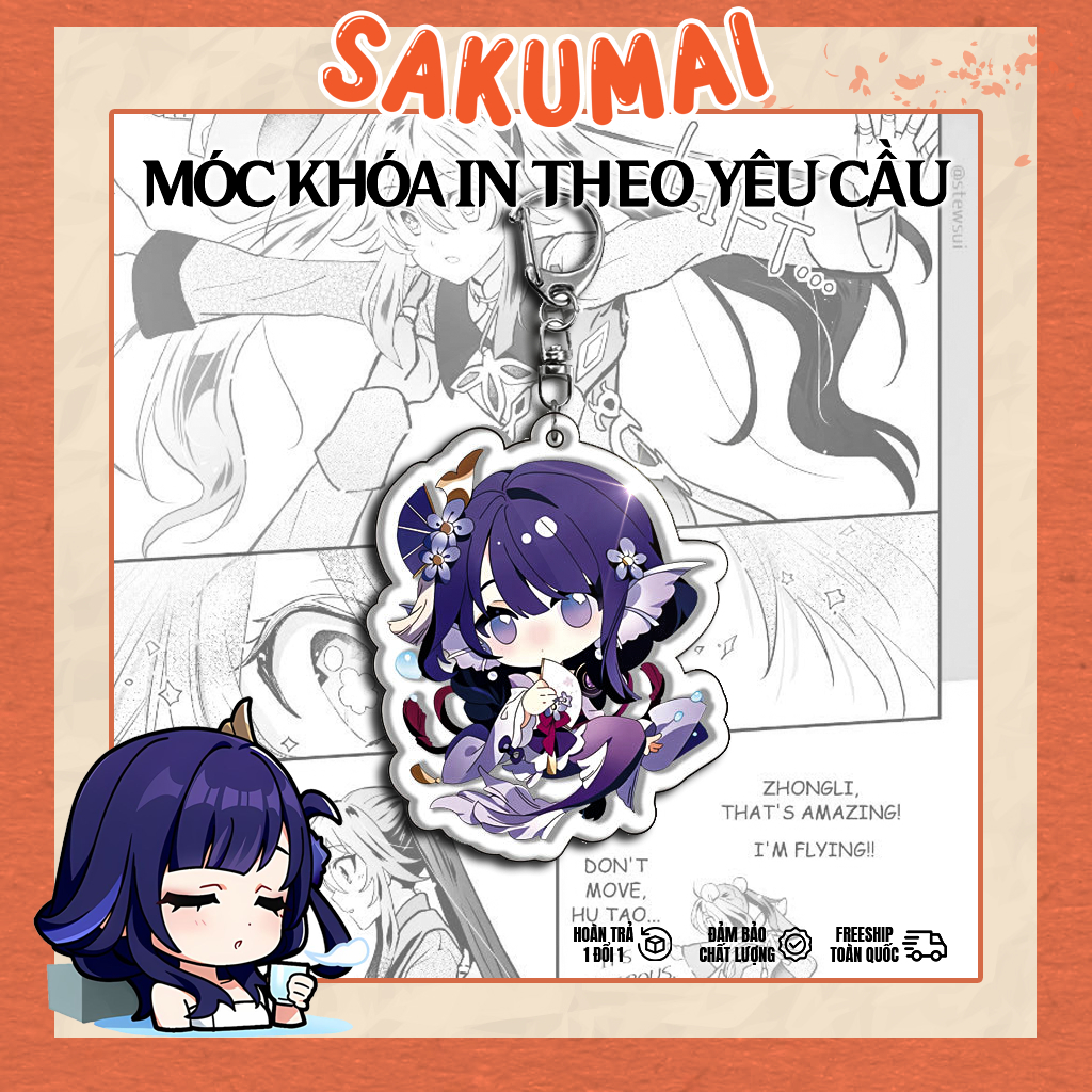 Móc Khoá, Móc Chìa Khoá Genshin Impact Ver Tiên Cá Được In 2 Mặt Chất Liệu Acrylic Trong Suốt Cực Đáng Yêu - SakuMai