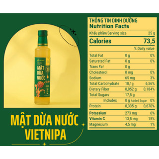 Mật dừa nước cô đặc hữu cơ VIETNIPA dùng thay thế mật ong, mật mía, đường ăn kiêng