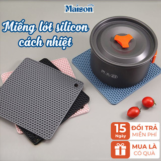 Miếng lót silicon cách nhiệt cao cấp, tấm lót chống xước bếp chịu nhiệt lên tới 200 độ C dễ dàng vệ sinh