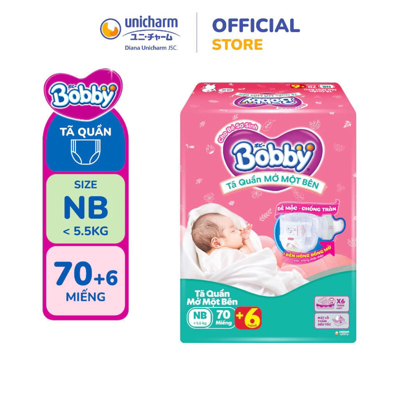 Tặng gấu Ong bobby] Combo 2 bịch Tã/bỉm quần Mở Một Bên Bobby Đầu Tiên Trên Thế Giới