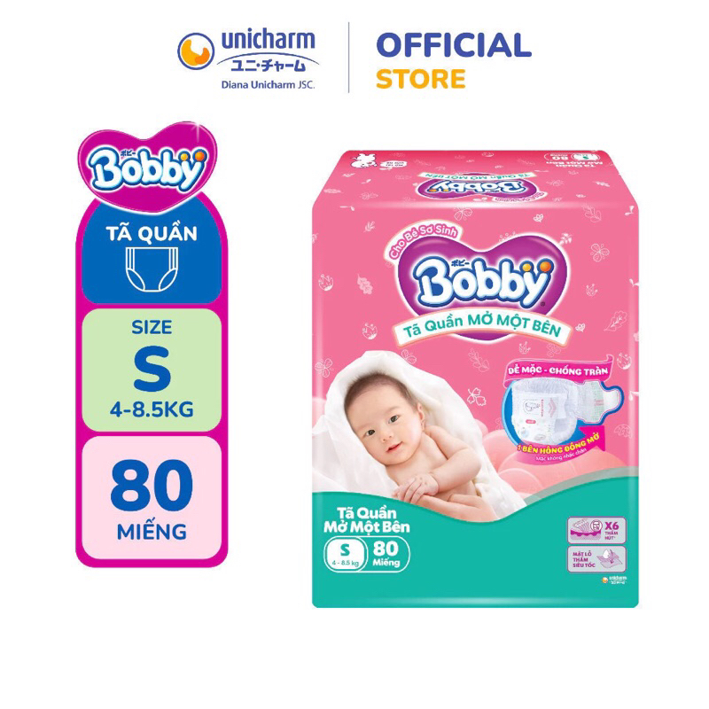 Tặng gấu Ong bobby] Combo 2 bịch Tã/bỉm quần Mở Một Bên Bobby Đầu Tiên Trên Thế Giới