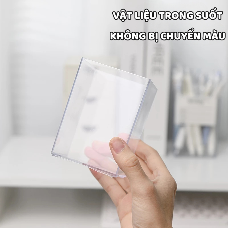 Hộp Đựng Bút Mica Acrylic Muji – Để Bàn Đựng Cọ Trang Điểm, Dụng Cụ Học Tập, Chất Lượng Cao