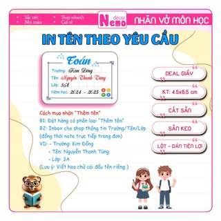 Nhãn Vở Môn Học Pastel LỚP 3, Nhãn Dán CẤP 1 Sắc Màu Xinh Xắn Gồm 24 Nhãn Vở Kèm 8 Nhãn Gáy/Note Mini.