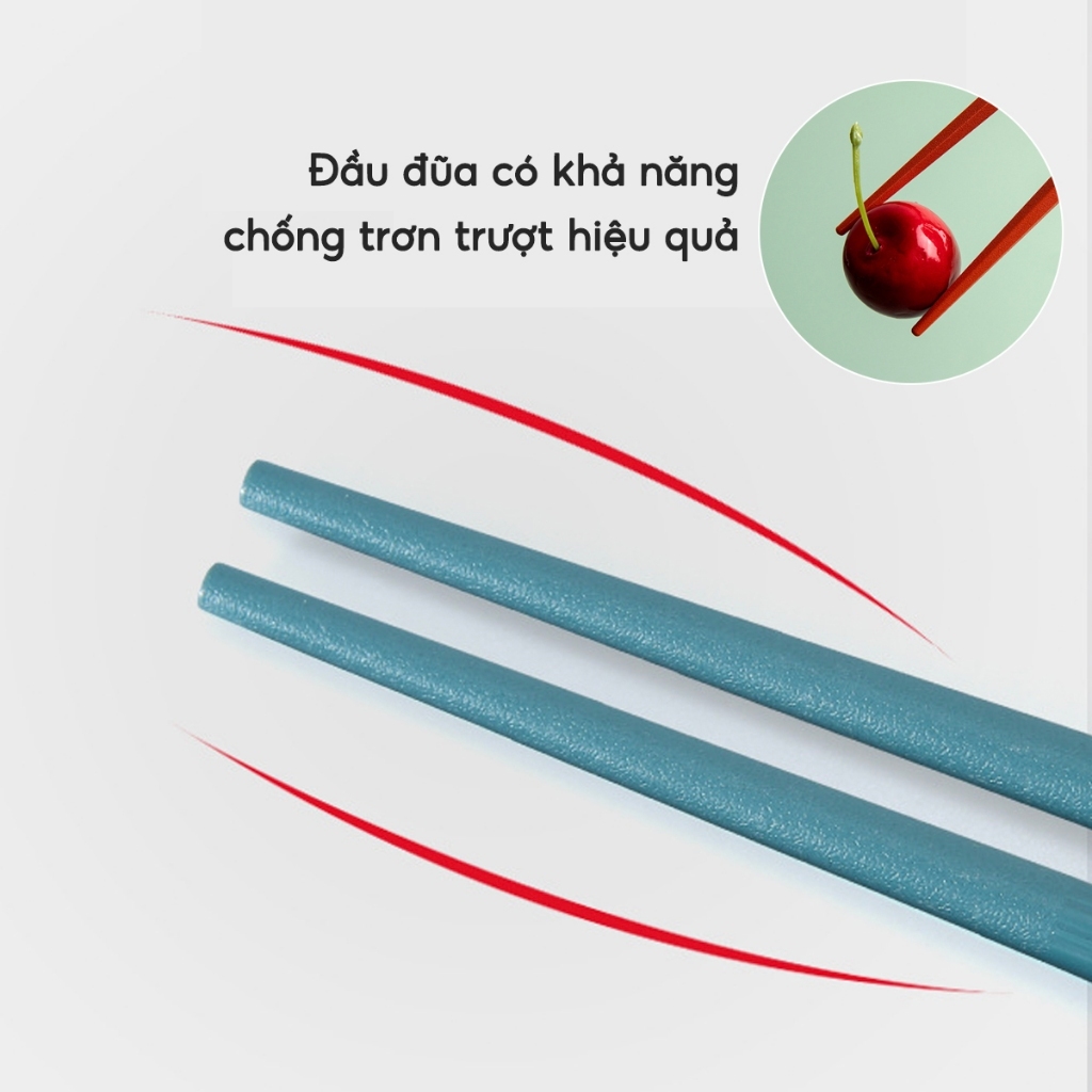 Bộ 5 Đôi Đũa Sợi Thủy Tinh Nhiều Màu Kháng Khuẩn Chịu Nhiệt Phong Cách Nhật