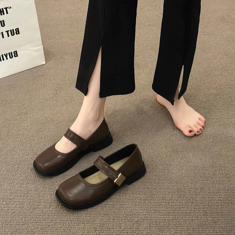 Giày Búp Bê Nữ Mũi Vuông, Giày Nữ Bệt Phối Quai Thiết Kế 2 Quai S.Cấp Dễ Phối Đồ Phù Hợp Với Outfit || N11