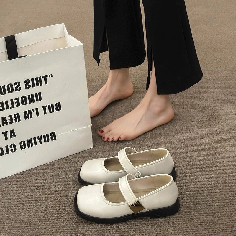 Giày Búp Bê Nữ Mũi Vuông, Giày Nữ Bệt Phối Quai Thiết Kế 2 Quai S.Cấp Dễ Phối Đồ Phù Hợp Với Outfit || N11