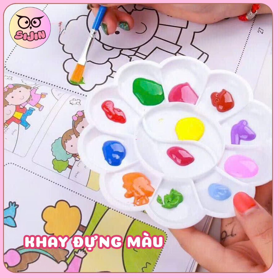  Bảng Pha Màu 10 Ngăn, Khay Trộn Màu, Khay Pha Màu PP Cao Cấp, Đường Motiv 