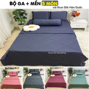 Bộ ga mền thun lạnh Kinh Đô Bedding, Thun Silk Hàn Quốc Cao Cấp Đủ size (1.4m, 1.6m, 1.8m)