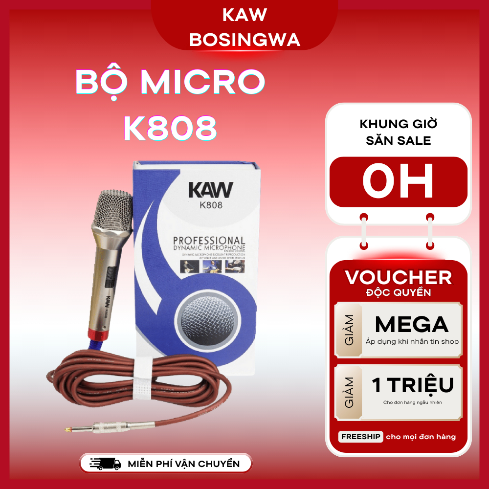 Micro hát karaoke KAW thu âm chuẩn, chất lượng âm tốt chống hú, chống rè bảo hành lỗi 1 đổi 1