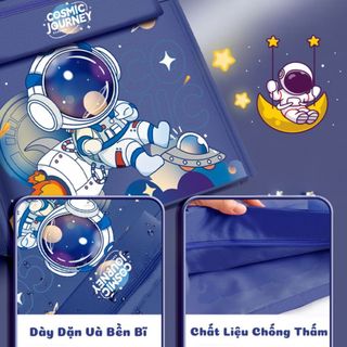 Túi Sách Đi Học Cho Bé Hình Gấu Trúc Phi Hành Công Chúa Dễ Thương - Túi Kèm Dây Đeo Chắc Chắn Nhiều Ngăn Cho Bé Đi Học
