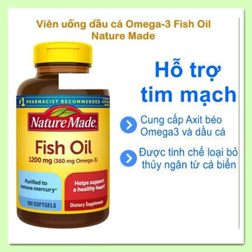 Viên uống dầu cá Omega 3 Fish Oil Nature Made [Hàng Mỹ]