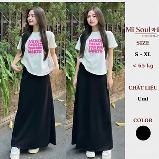 Chân Váy A Dáng Dài Cạp Thun Chất Umi Mềm Mại BigSize, Váy A Dáng Dài Tôn Dáng Misoul 409