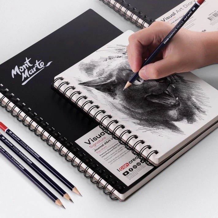 Sổ Vẽ Mont Marte Sketch Visual Art Diary Mont Marte A4 120 Tờ Định Lượng 110gsm Hàng Chính Hãng