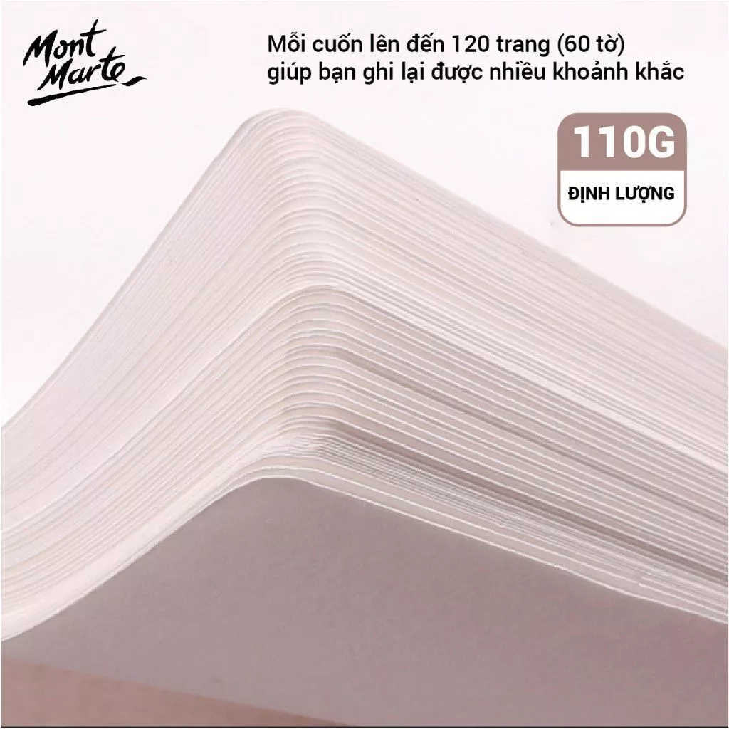 Sổ Vẽ Mont Marte Sketch Visual Art Diary Mont Marte A4 120 Tờ Định Lượng 110gsm Hàng Chính Hãng