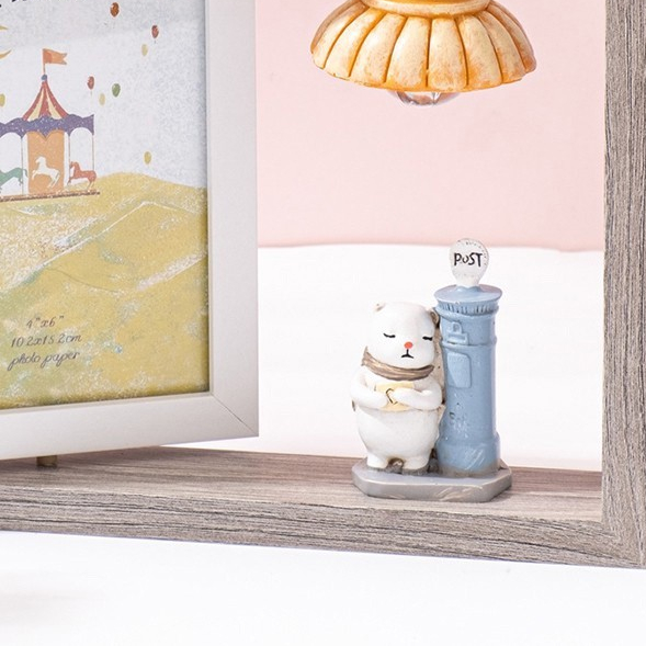 Khung ảnh để bàn 2in1 kèm đèn treo độc đáo 24x4.2x19.8cm (gấu/thỏ)-quà tặng bạn gái, đồng nghiệp
