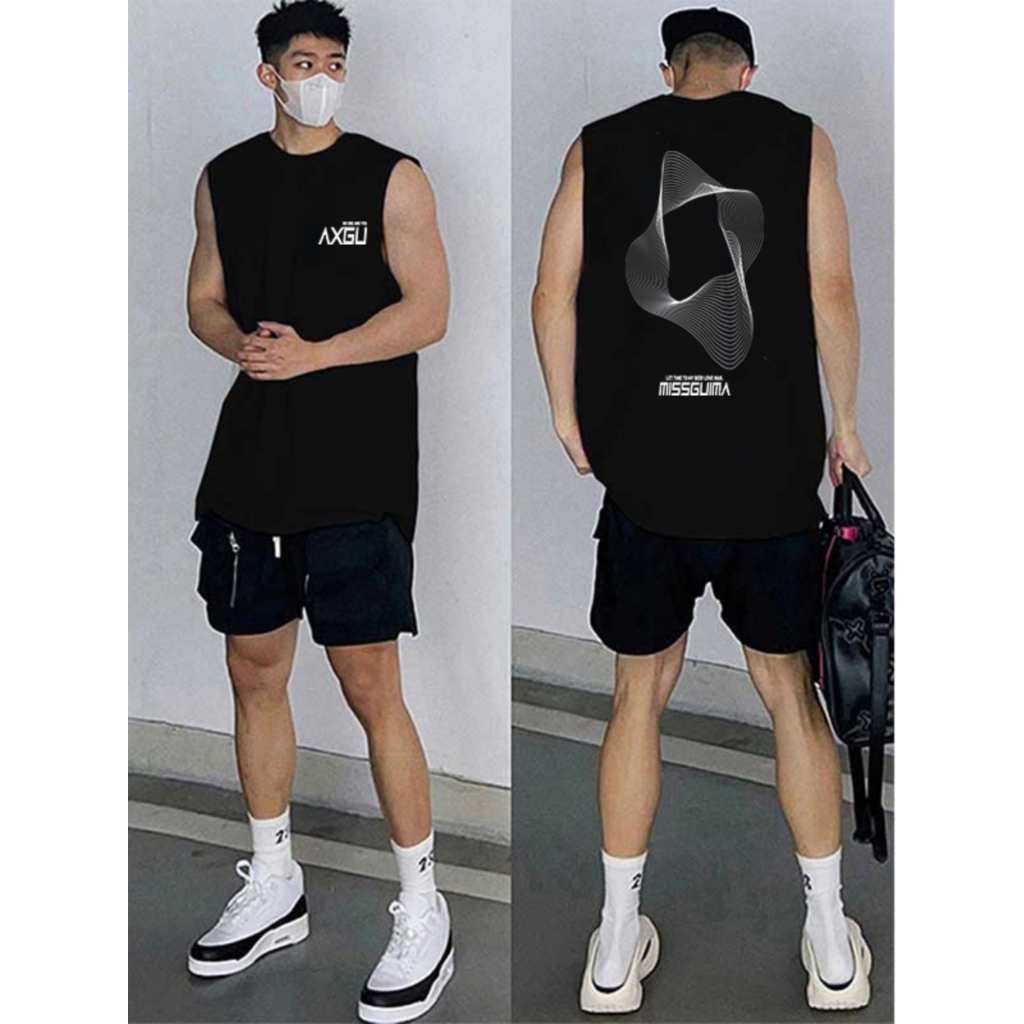 Áo Tank Top Nam Nữ RedLabel In Họa Tiết AXGU, Áo Ba Lỗ Sát Nách Nam Nữ Cotton Cá Tính TT48