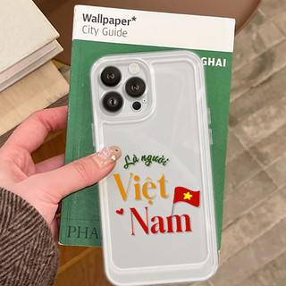 Ốp lưng iphone trong suốt siêu dày cạnh vuông Là người Việt Nam 6/7/8/plus/x/xr/xs/11/12/13/14/15/16/pro max - sd2042