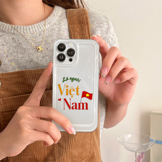 Ốp lưng iphone trong suốt siêu dày cạnh vuông Là người Việt Nam 6/7/8/plus/x/xr/xs/11/12/13/14/15/16/pro max - sd2042