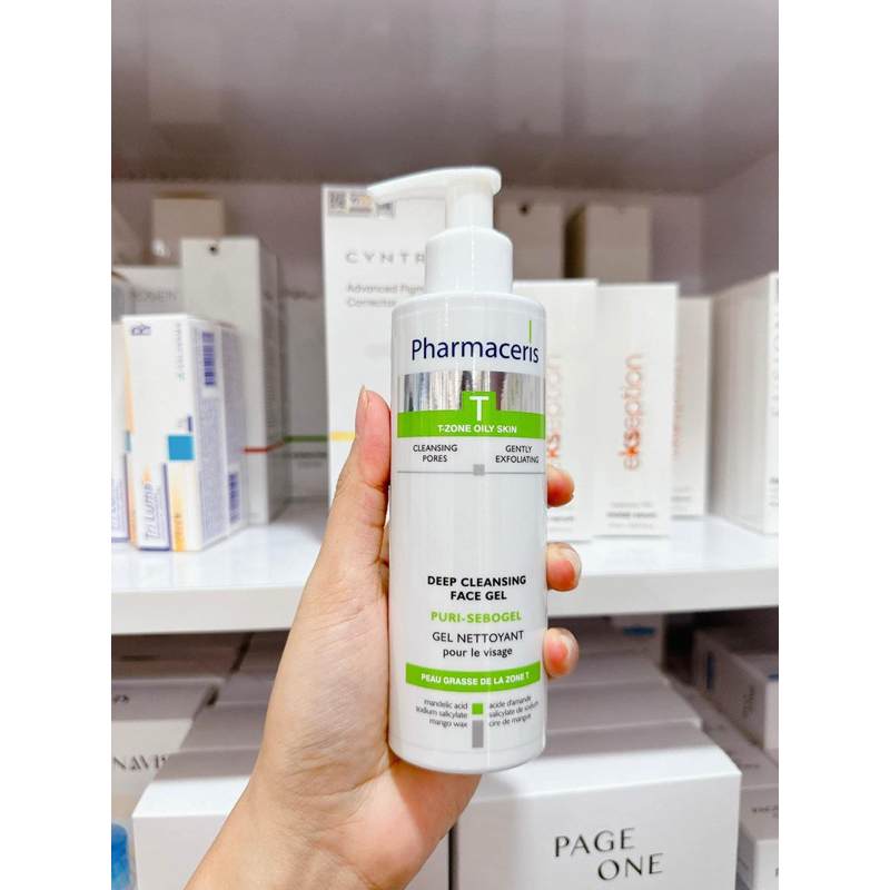 Gel Rửa Mặt Cho Da Dầu Mụn Pharmaceris Puri - Sebogel giảm dầu mụn, da sạch sâu 190ml - Skin Studio