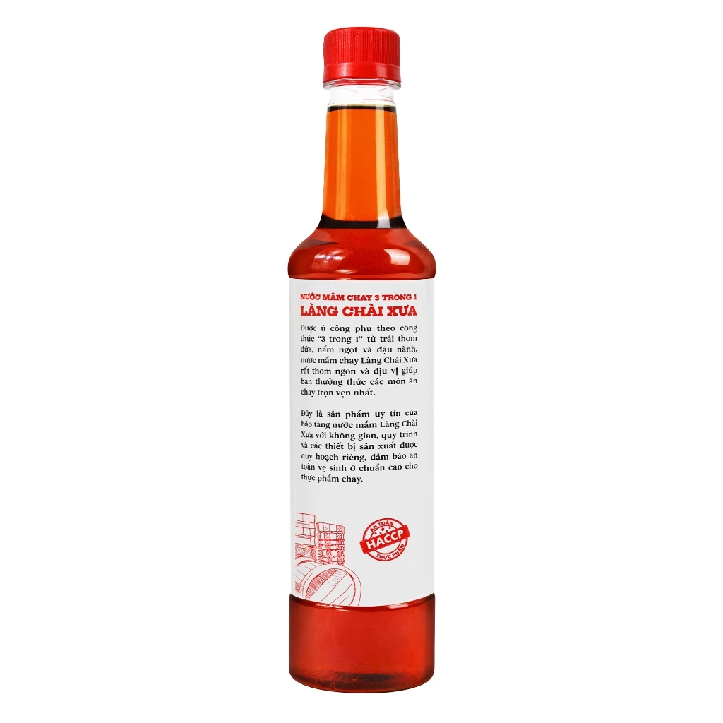 01 Chai Nước mắm chay 3 trong 1 Làng Chài Xưa 525ml trái thơm nấm ngọt đậu nành không biến đổi gen