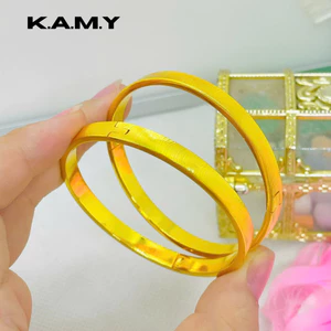 Vòng Tay Nữ Mạ Vàng 24k Cao Cấp Hoa Văn Lượn Sóng Tinh Tế - Trang sức KAMY