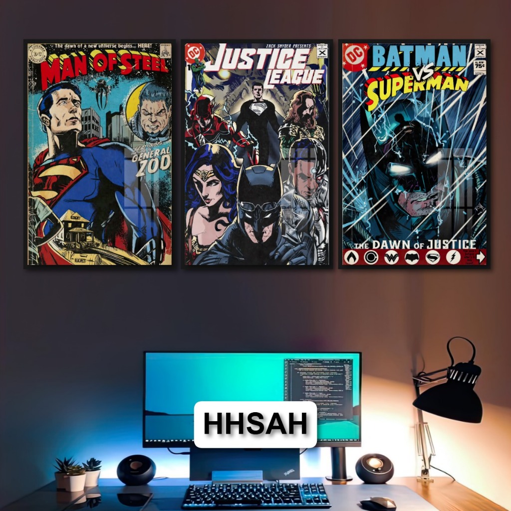 Tranh Siêu Anh Hùng Marvel, DC Comics - Tranh Treo Tường Tráng Gương Khung Composite Decor Trang Trí Nhà