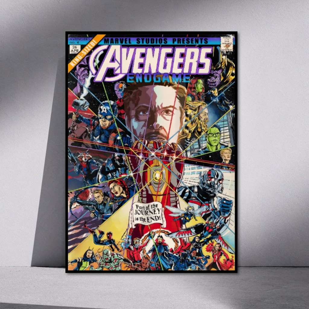 Tranh Siêu Anh Hùng Marvel, DC Comics - Tranh Treo Tường Tráng Gương Khung Composite Decor Trang Trí Nhà