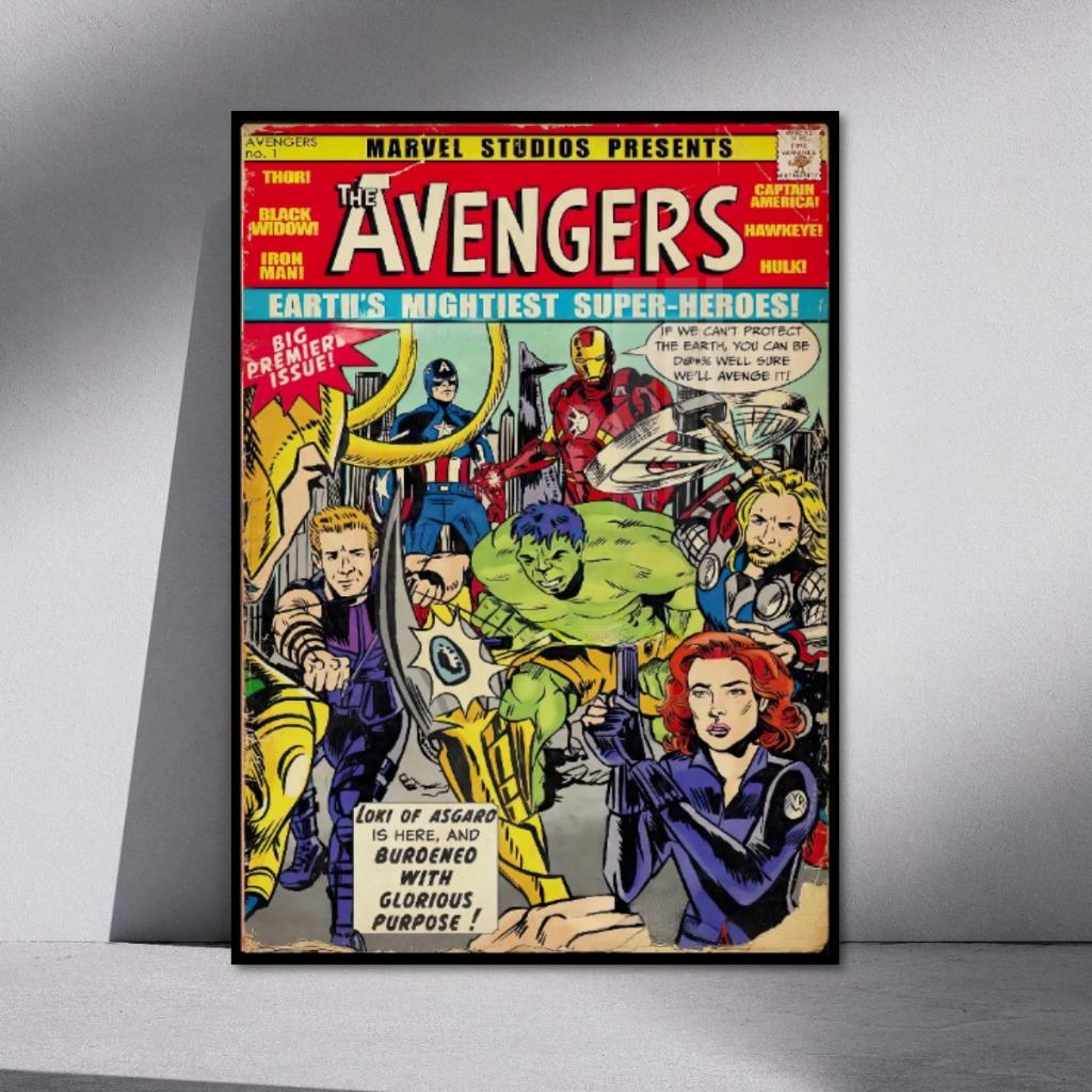 Tranh Siêu Anh Hùng Marvel, DC Comics - Tranh Treo Tường Tráng Gương Khung Composite Decor Trang Trí Nhà