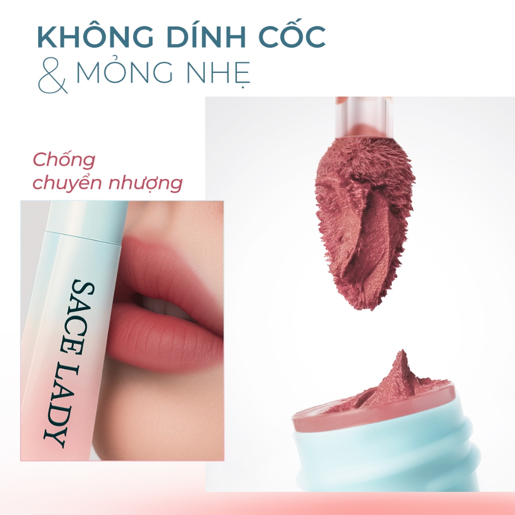 2 IN 1 Son Môi SACE LADY Không bết dính  nhẹ mềm mịn lì son ParisLine 2g