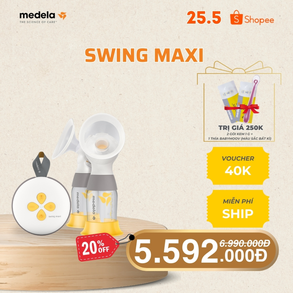 Ảnh Máy hút sữa điện đôi Medela Swing Maxi 2.0 | Có pin sạc, phễu PersonalFit Flex, công nghệ 2-Phase Expression 1