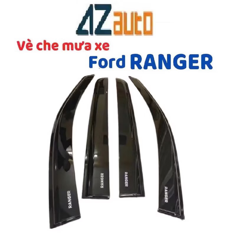 Vè che mưa xe Ford Ranger 2013-2026 nhựa đen ABS hàng cao cấp