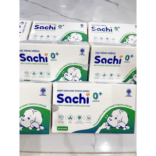 Gạc Rơ Lưỡi SACHI Dịch Chiết Lá Hẹ Dùng Vệ Sinh Răng Miệng An Toàn Cho Bé Từ 0 Tháng Tuổi