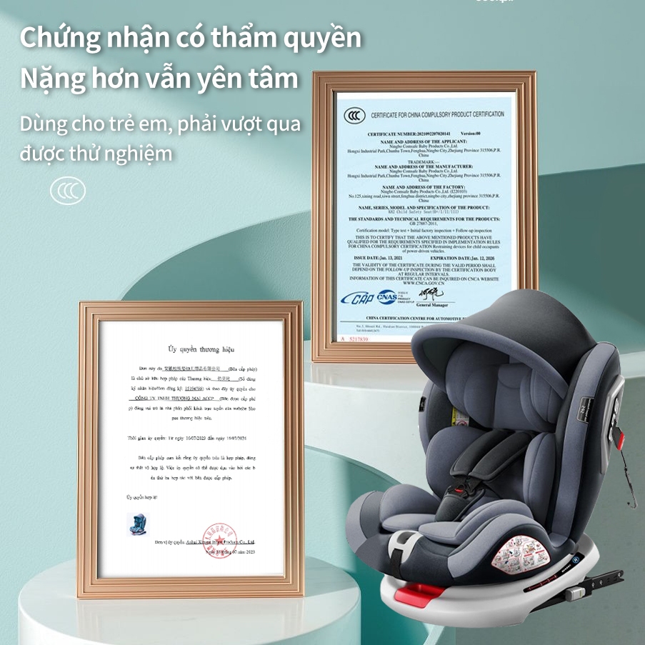 Ghế Ngồi Ô Tô Cho Bé Có Khóa Chốt An Toàn, Ghế An Toàn Cho Trẻ Em, ISOFIX+LACTH Cố Định