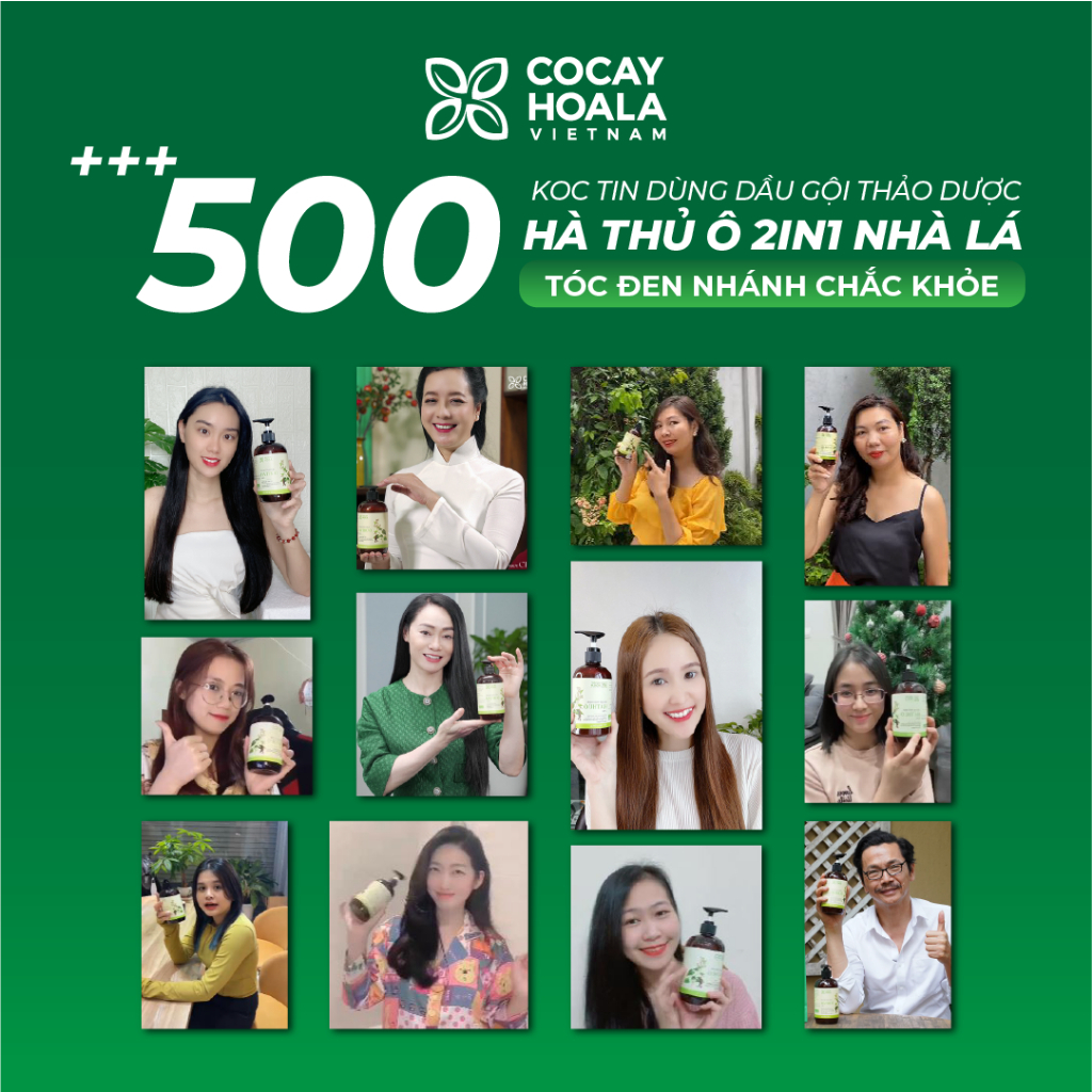 Dầu Gội Hà Thủ Ô Cỏ Cây Hoa Lá  2 in 1 300-450ml