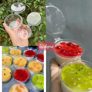 Sỉ Bịch 50 Hũ sốt nắp liền - cốc nhựa nắp cài dùng 1 lần đựng nước sốt , nước chấm dung tích 50ml 120ml